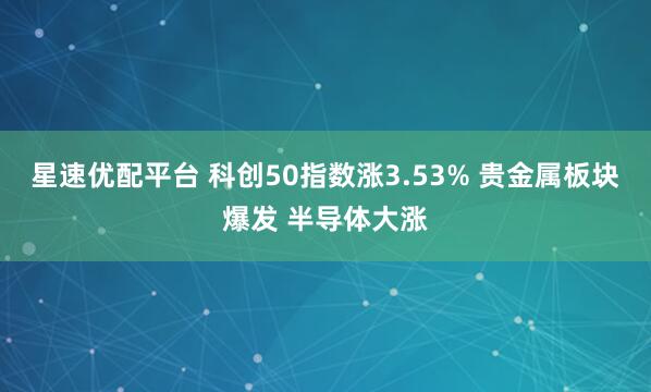星速优配平台 科创50指数涨3.53% 贵金属板块爆发 半导体大涨